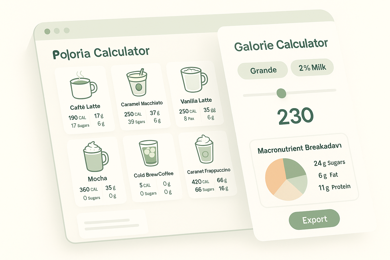 Starbucks Drink Calorie Calculator
